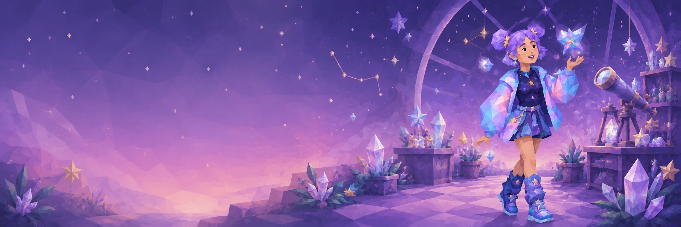 A character among stars and crystals